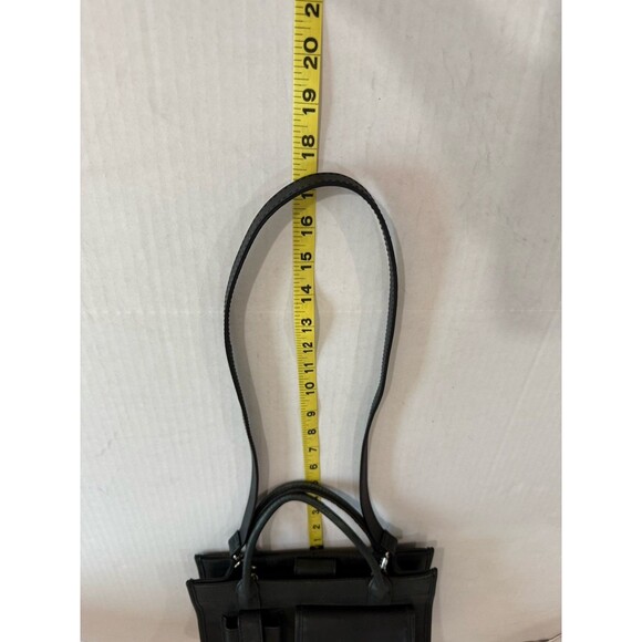 Vintage Fossil Satchel Purse Genuine Leather Black Snap Closure 75082 Handcrafte - Picture 7 of 16